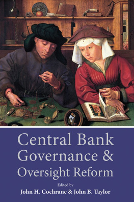 John Cochrane Central Bank Governance and Oversight Reform