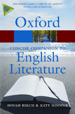 Dinah Birch The Concise Oxford Companion to English Literature