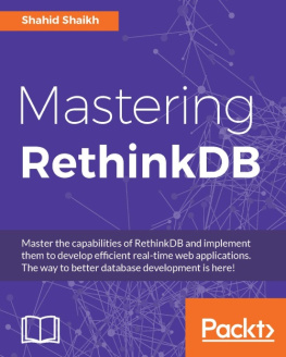 Shahid Shaikh Mastering RethinkDB