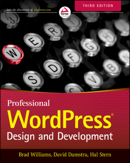 Brad Williams Professional WordPress: Design and Development