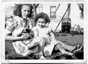 Carolina Oates and Joyce backyard of Millersport house May 1941 Fred Oates - photo 2