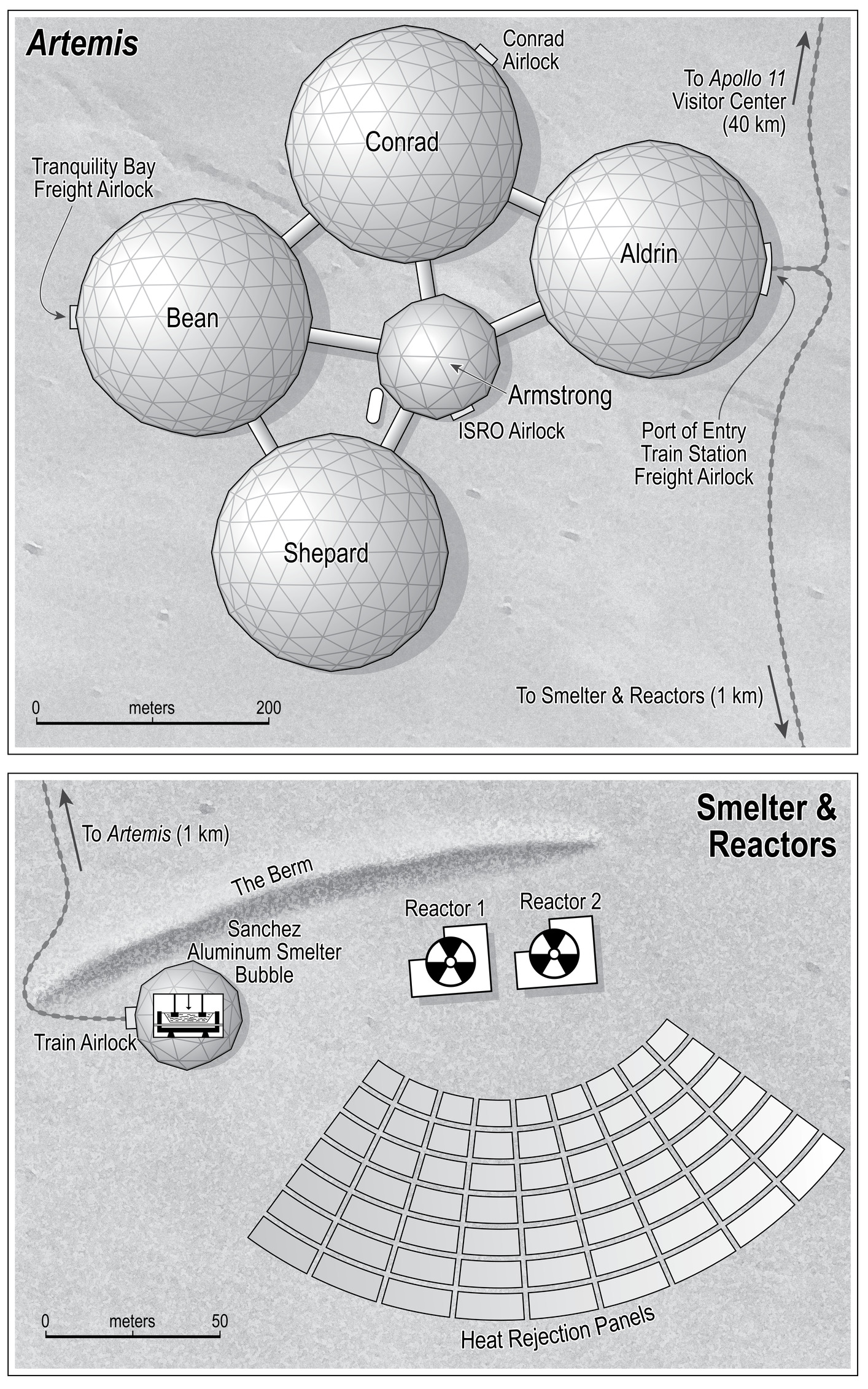 I bounded over the gray dusty terrain toward the huge dome of Conrad Bubble - photo 4