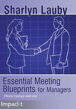 Sharlyn Lauby Essential Meetings Blueprints for Managers
