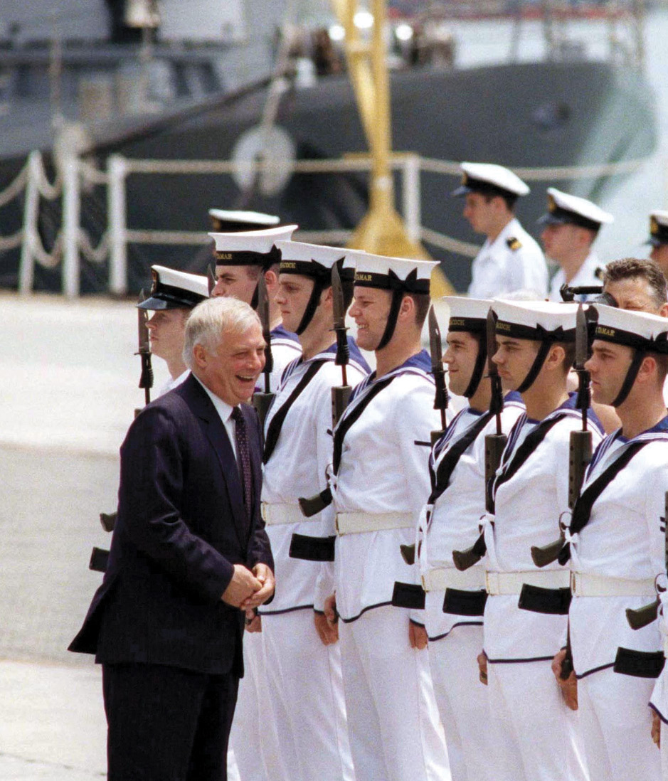20 The Governor shares a joke with the senior service at the Tamar naval base - photo 21