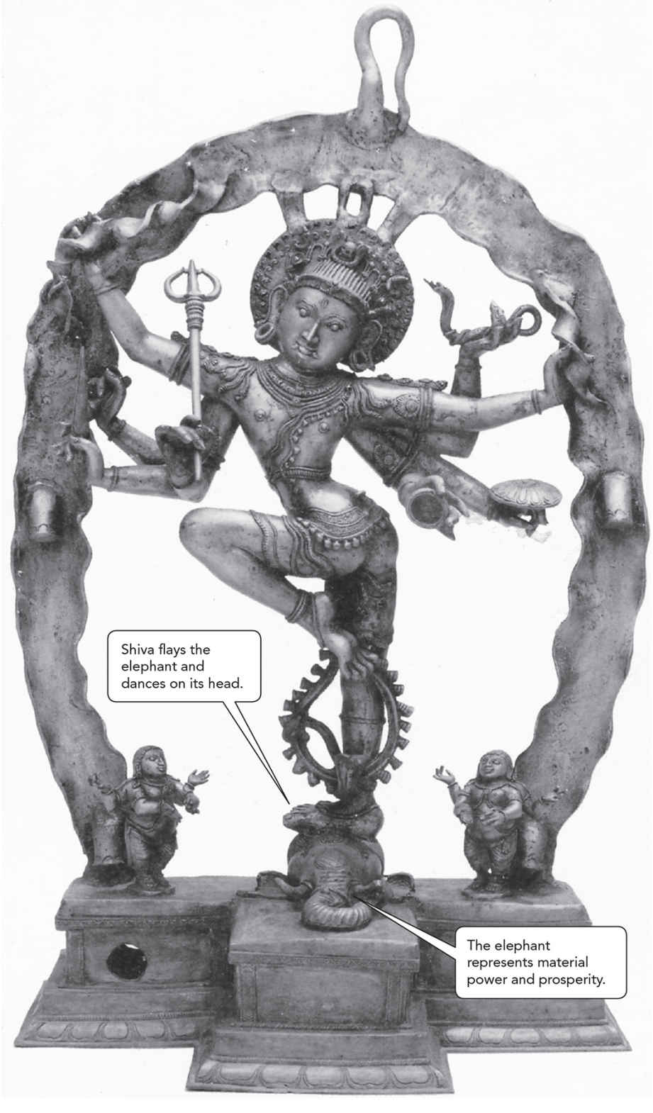 South Indian bronze sculpture of Shiva as Gajantaka the elephant-killer A s - photo 2