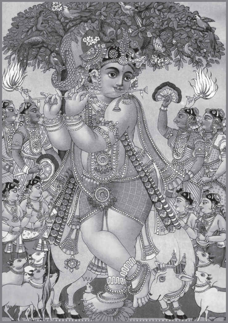 Tanjore-style print showing the Krishna of Bhagavata T he story of Krishna is - photo 1