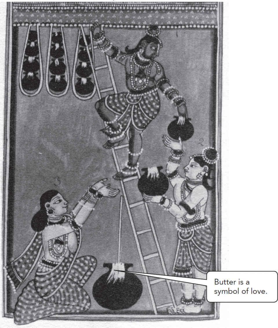 Mysore painting showing Krishna stealing butter A south Indian temple wall - photo 5