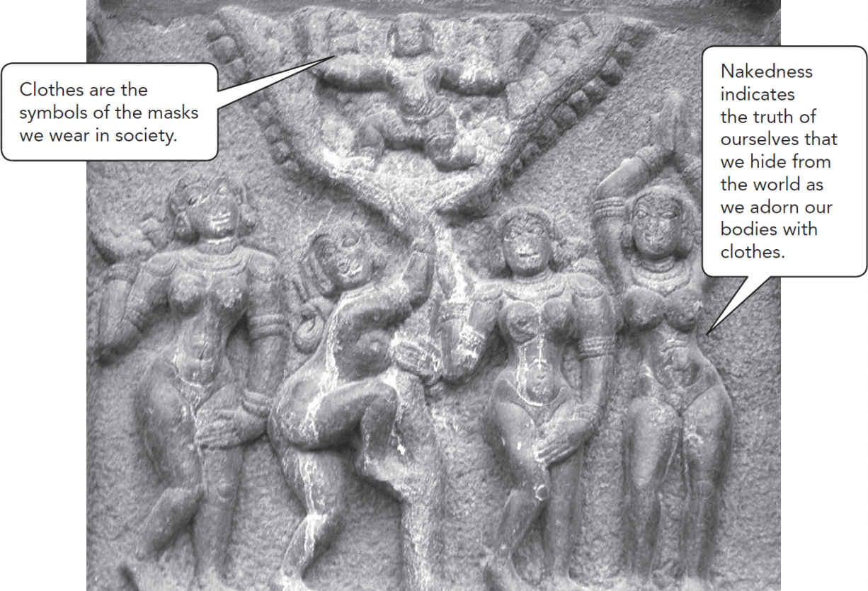 A south Indian temple wall carving showing Krishna stealing clothes Our - photo 6