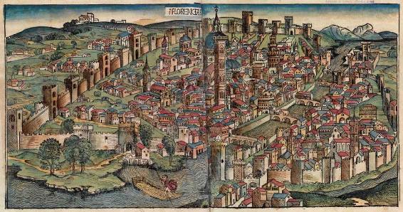 Florence in a 1493 woodcut from Hartmann Schedels Nuremberg Chronicle Coat - photo 17