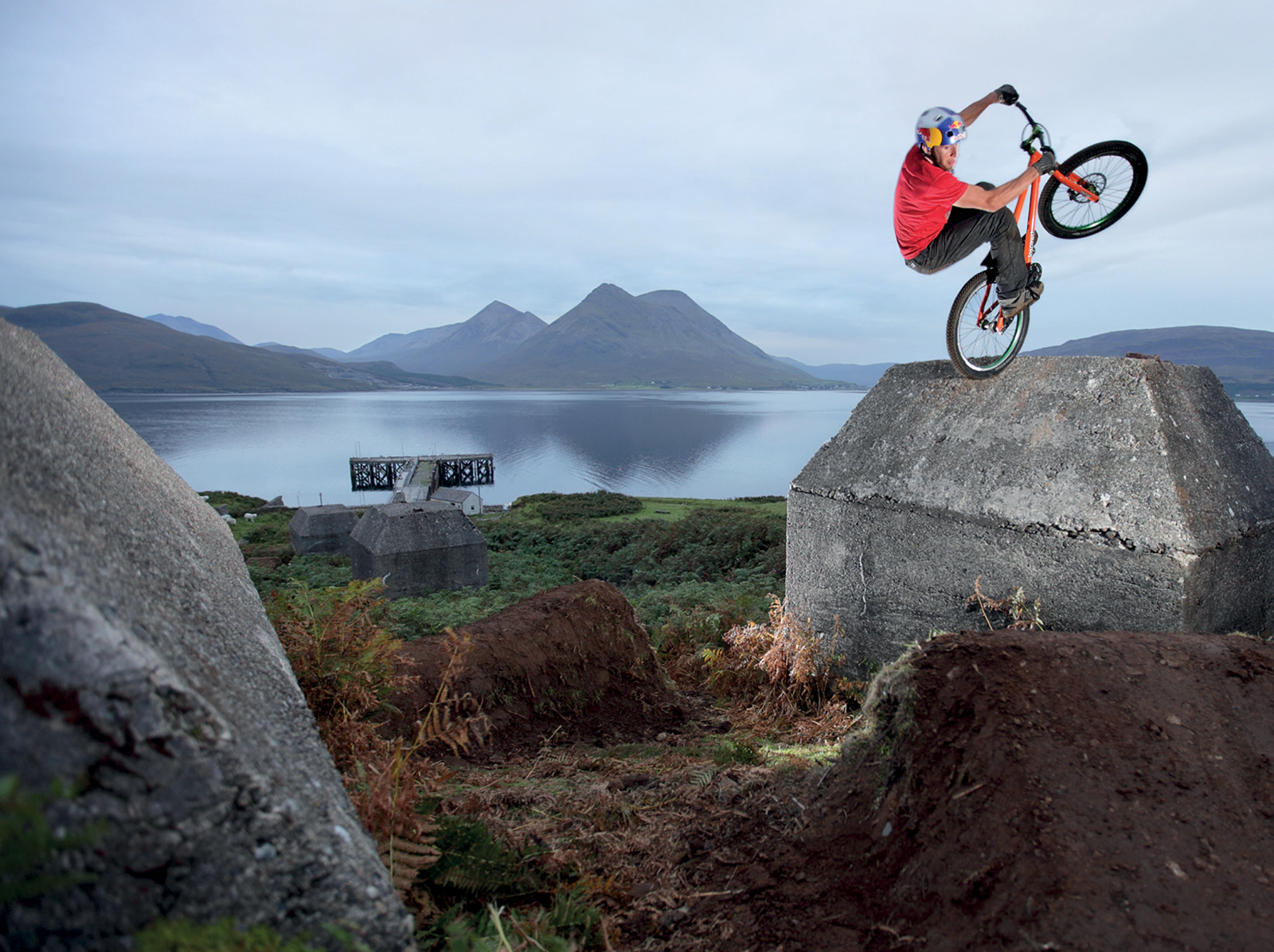 10 Tyre-tapping old iron-mine foundation on Raasay filming for Way Back Home - photo 12