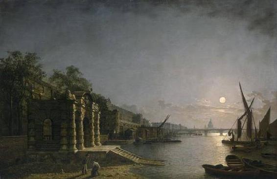 York Water Gate and the Adelphi from the River by Moonlight by Henry Pether c - photo 19