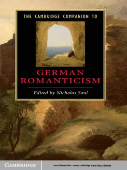 Nicholas Saul The Cambridge Companion to German Romanticism