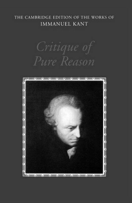 Immanuel Kant Critique of Pure Reason