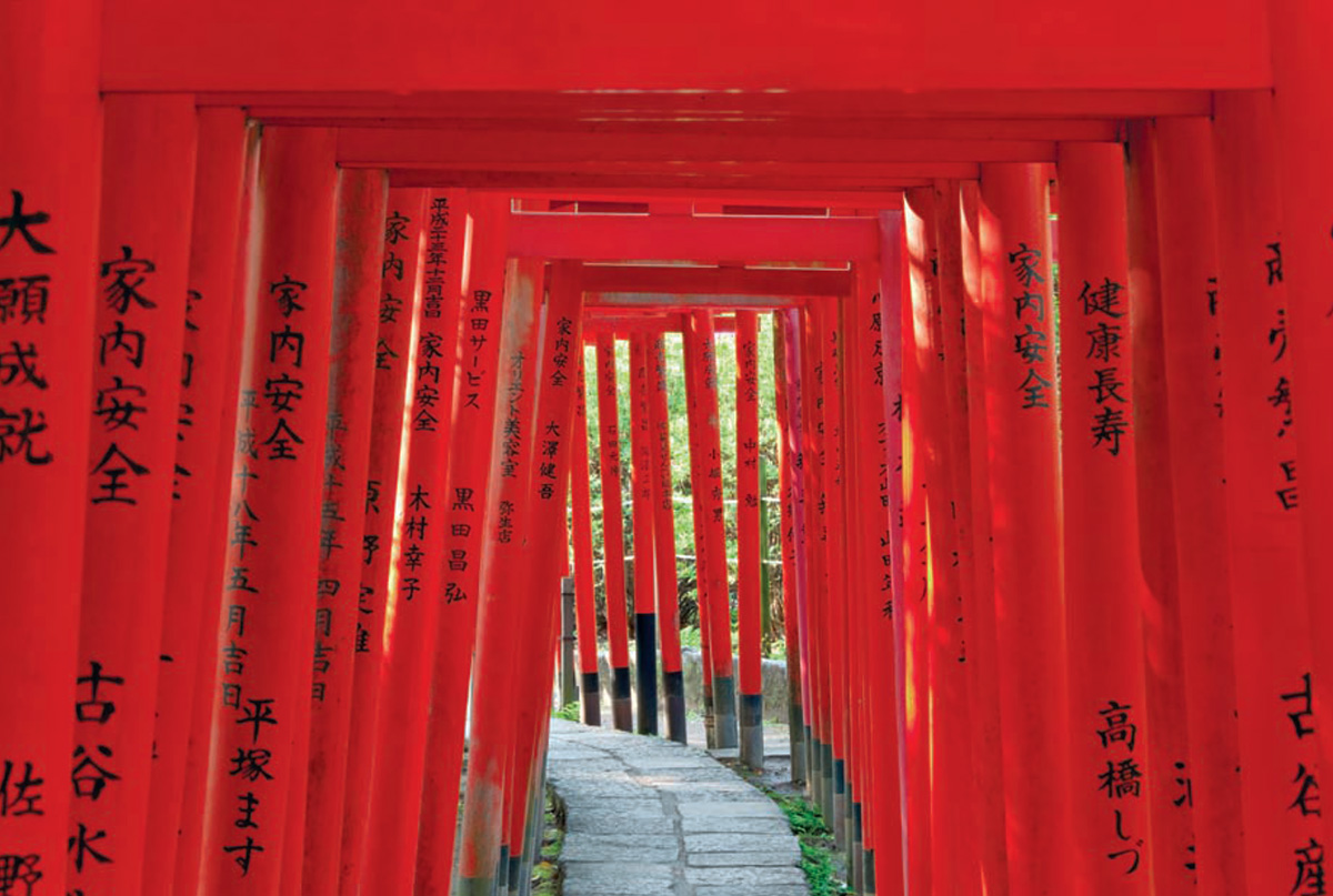 A vermilion path of Shinto torii gates at Nezu Jinja A shrines distinctly - photo 7