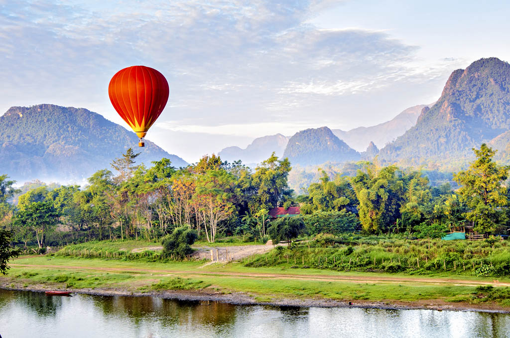 Hot air balloon over the Nam Song Vang Vieng RAY HEMSGETTY - photo 8