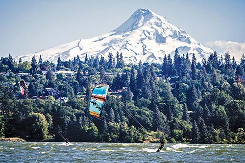 kiteboarding on the Columbia River yurt at a coastal Oregon campground - photo 12