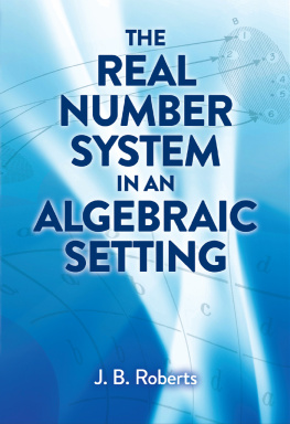 J. B. Roberts - The Real Number System in an Algebraic Setting