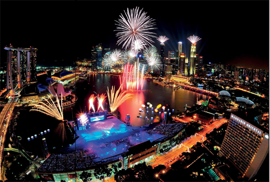 A fantastic fireworks display at the worlds largest floating stage the - photo 2