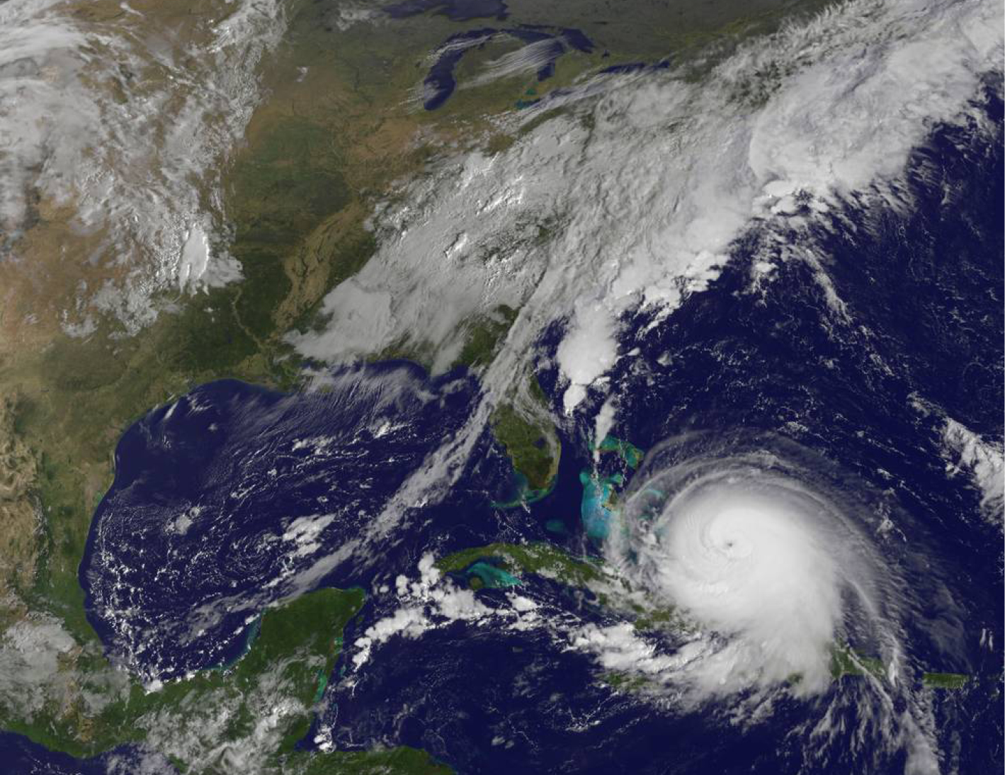 Deadly vortex Hurricane Joaquin on October 1 2015 The eye is just visible - photo 5