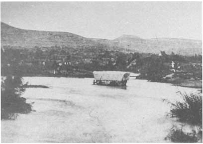 A wagon crossing the Pecos likely at Lancaster Crossing courtesy Clayton - photo 14