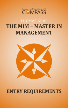 Thomas Graf The MIM - Master in Management: Entry requirements