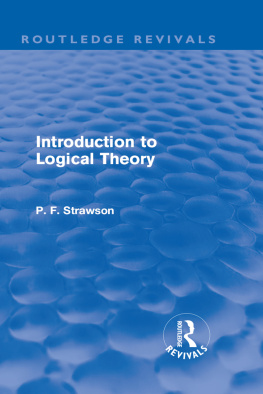 P. F. Strawson Introduction to Logical Theory