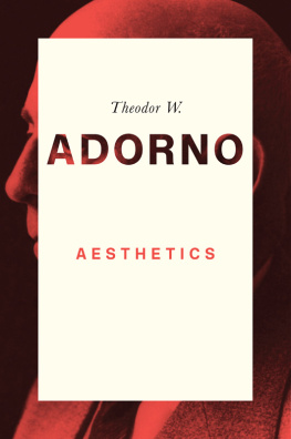 Theodor W. Adorno - Aesthetics