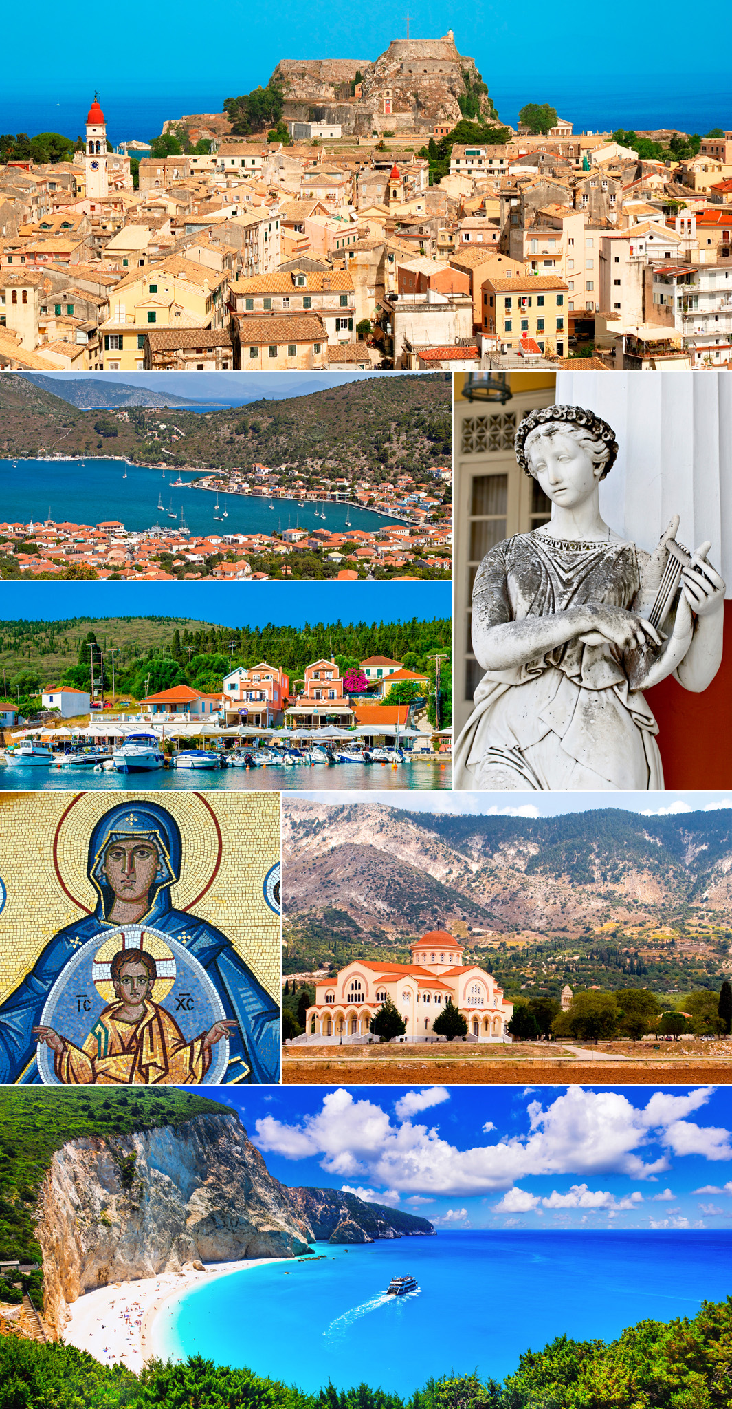 Clockwise from top Palaio Frourio overlooking Corfu Old Town statue at the - photo 10