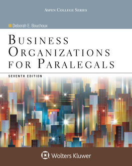 Deborah E. Bouchoux - Business organizations for paralegals