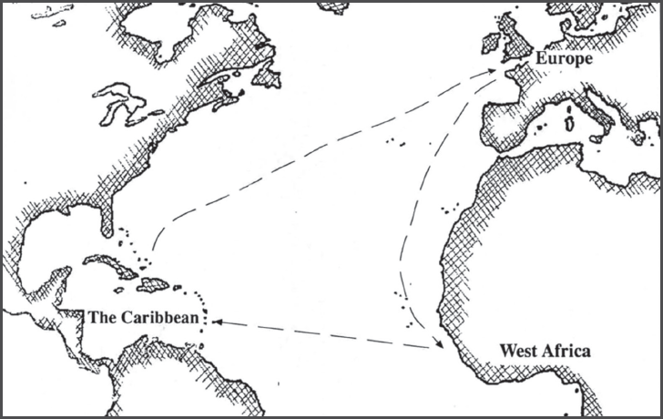 This map shows the route of the Triangular Trade in which ships sailed from - photo 6