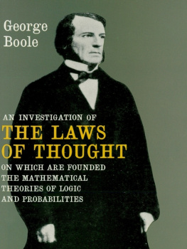 George Boole An Investigation of the Laws of Thought