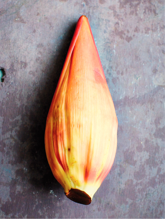 Banana Blossoms HUA PLI These rugby ballshaped reddish purple flowers - photo 1