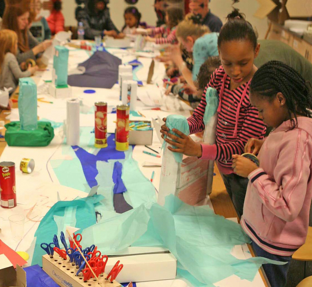 Children trying their hands at the arts and crafts on offer at Somerset House - photo 6