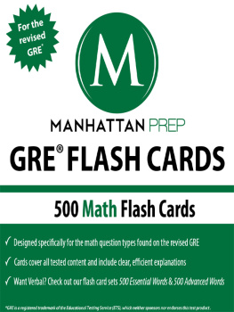 Manhattan Prep - 500 GRE Math Flash Cards
