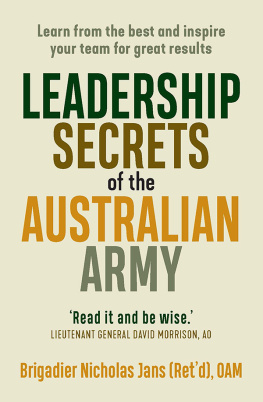 Nicholas Jans Leadership Secrets of the Australian Army
