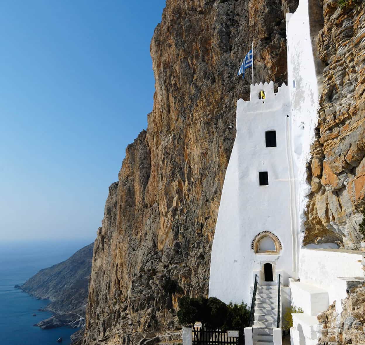 Panaga Hozovitissa Monastery Improbably wedged into a cliff above Amorgss - photo 4