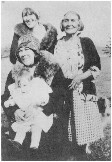 Four-generation photo Annie Miner Peterson standing right her daughter - photo 3