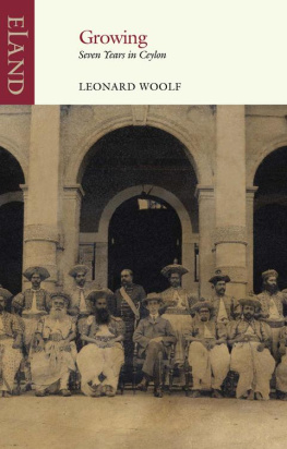 Leonard Woolf Growing: Seven Years in Ceylon