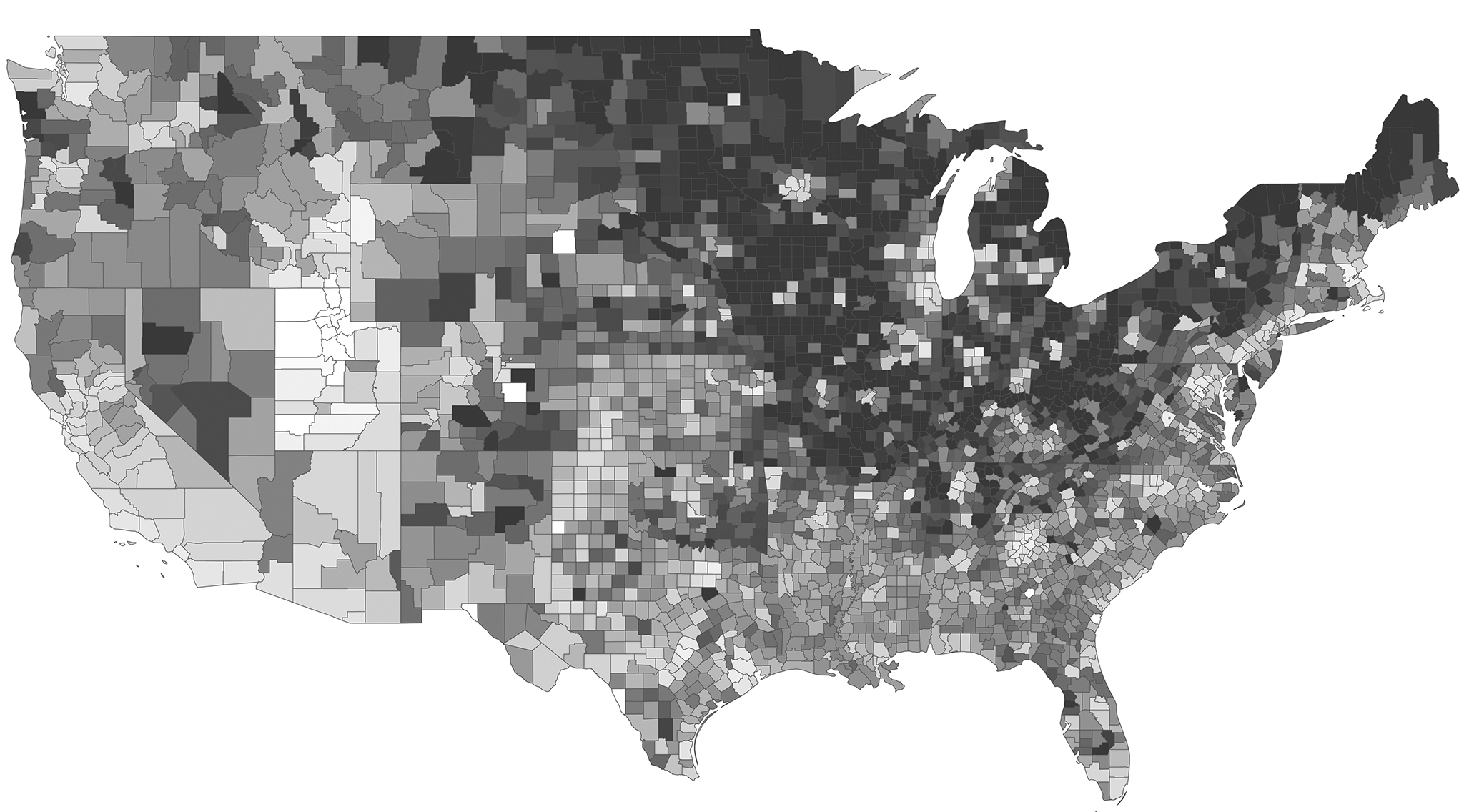 The darker the county the larger the delta between Donald Trumps 2016 net - photo 4