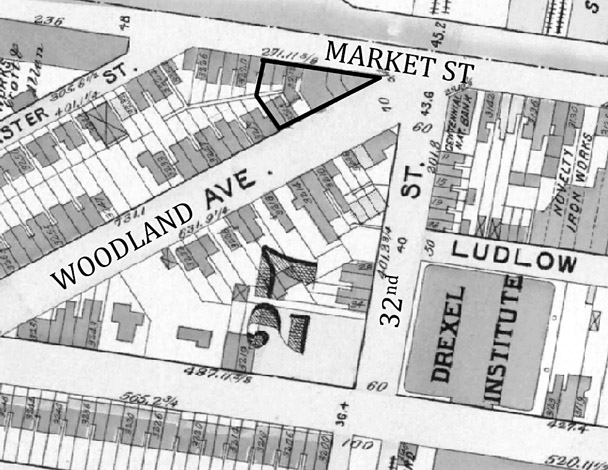 West Philadelphia c 1895 showing building site names annotated Source - photo 2