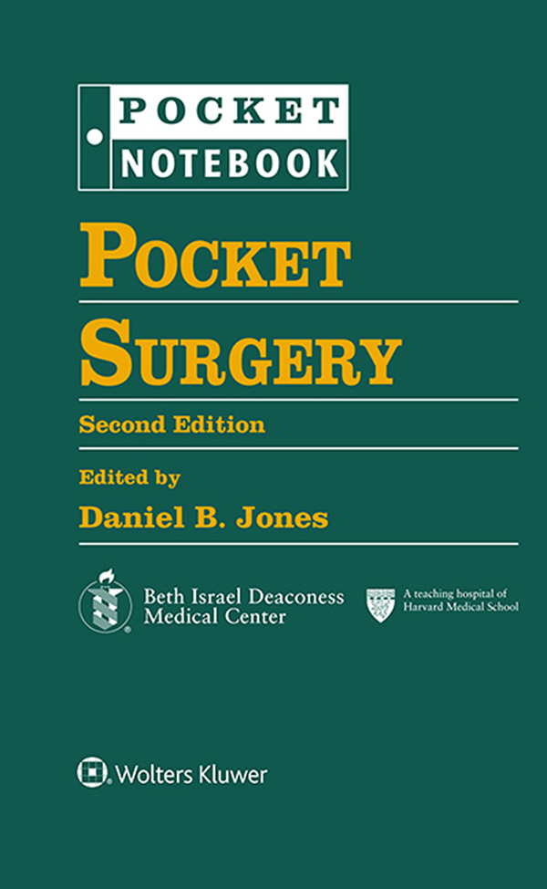 POCKET NOTEBOOK Pocket SURGERY Second Edition Editor D ANIEL B J - photo 1