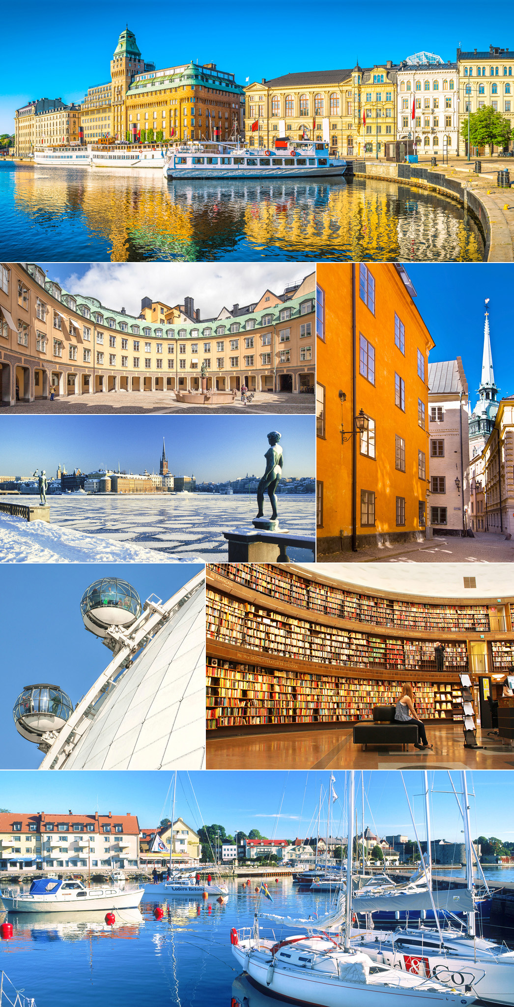 Clockwise from top Nybroviken harbour Gamla Stan Stadsbiblioteket Vaxholm - photo 10