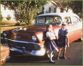 Hopie and Heidi next to the 1956 Chevy Bel Air we drove to Nashville when we - photo 12