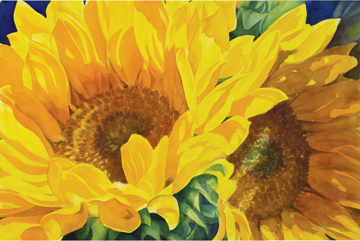 Sunflower Watercolor on 300-lb 640gsm cold-pressed paper 15 22 38cm - photo 5