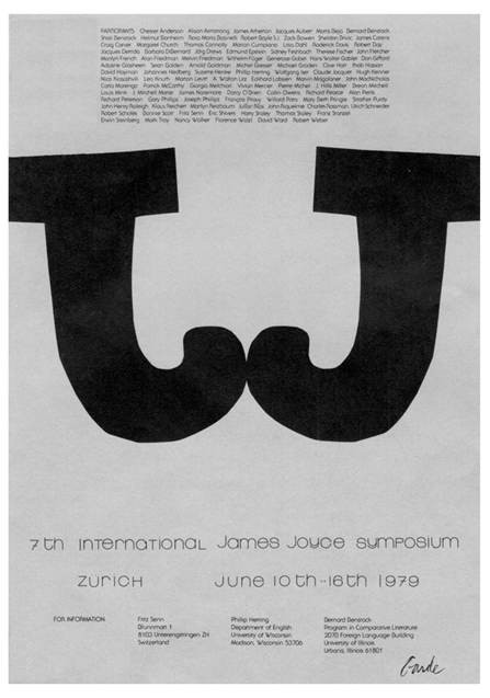 Poster for 1979 International James Joyce Symposium in Zurich Poster design by - photo 2