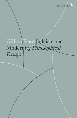 Gillian Rose Judaism and Modernity
