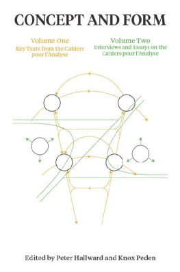 Peter Hallward Concept and Form 2 Volume Set