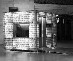 StoryCorps booth in Grand Central Terminal Inside the booth is completely - photo 2