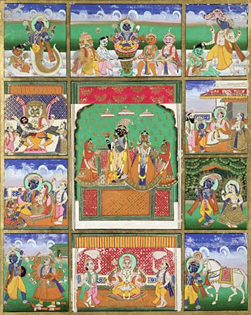 Rama left third from top depicted in the Dashavatara the ten avatars of - photo 13