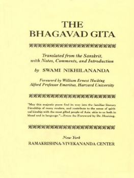 Swami Nikhilananda The Bhagavad Gita: Song of the Lord